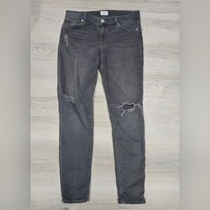 Hudson Jeans Dark Gray Distressed Skinny Jeans